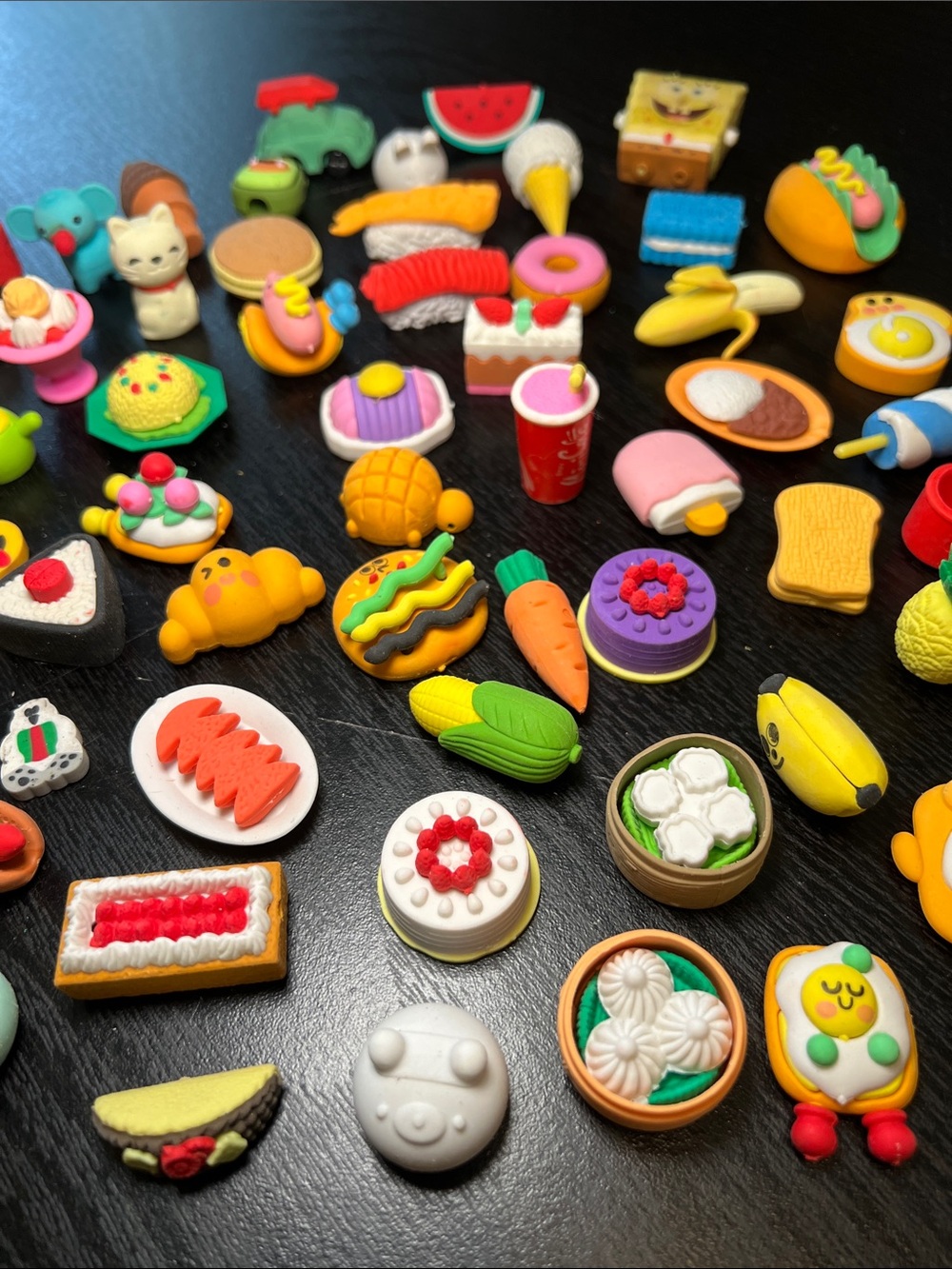 Lot of Kawaii Miniature Food Animal Miscellaneous Shaped Erasers